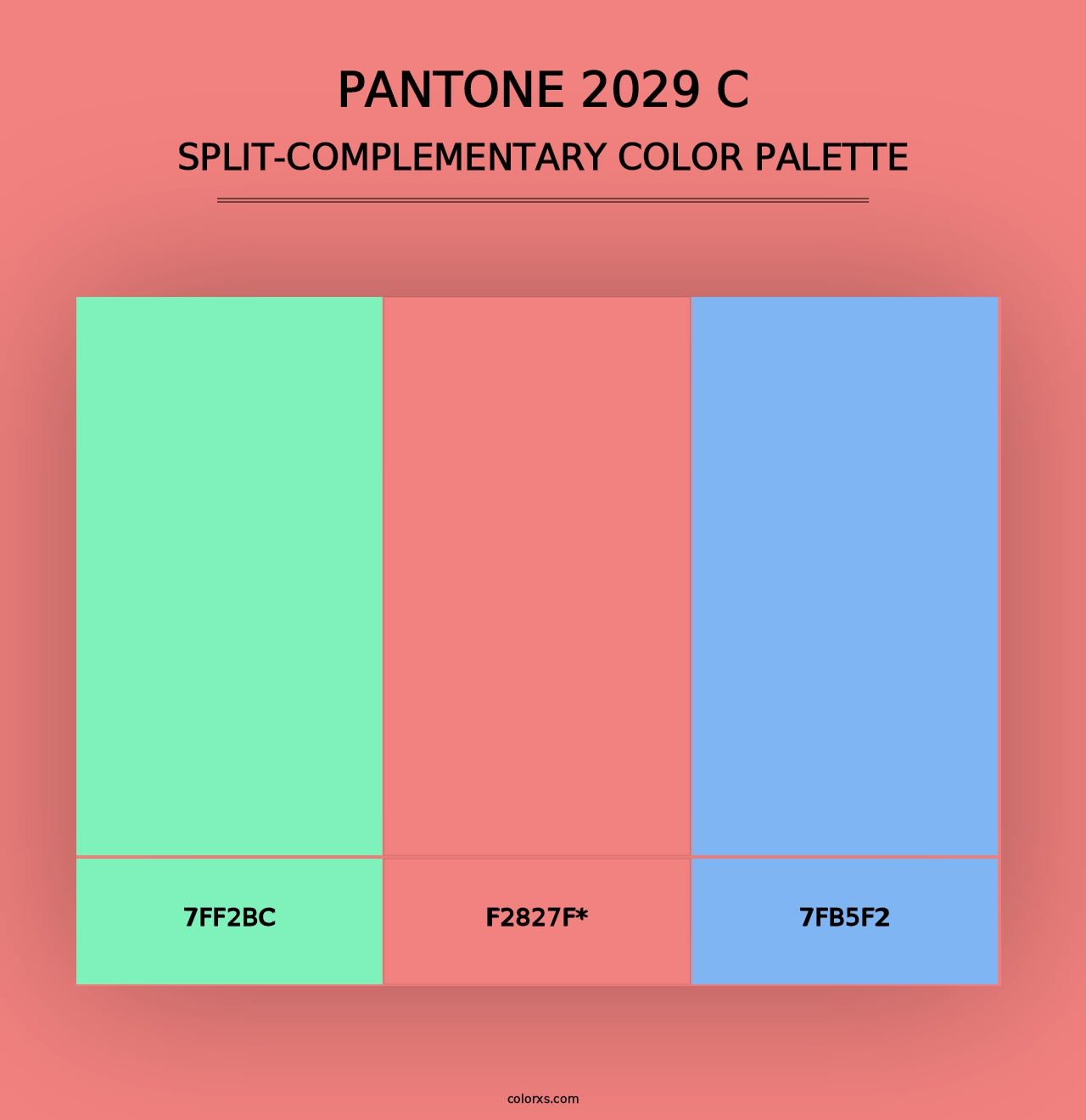 PANTONE 2029 C - Split-Complementary Color Palette