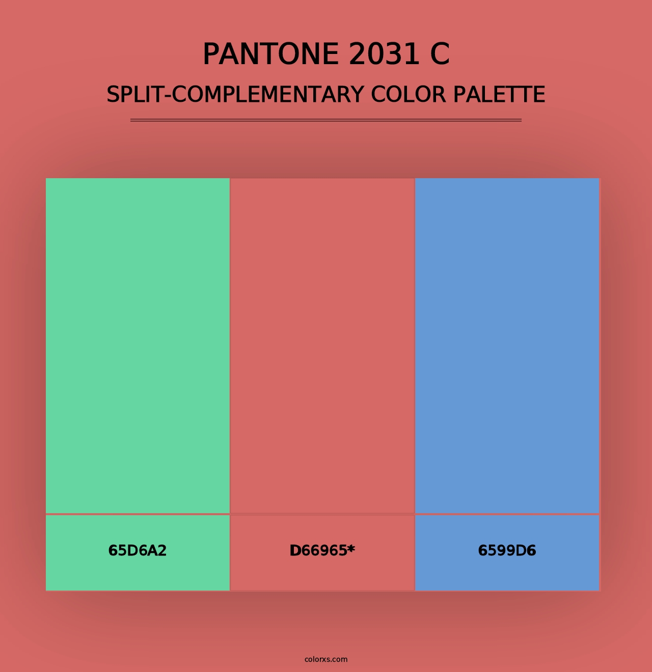 PANTONE 2031 C - Split-Complementary Color Palette