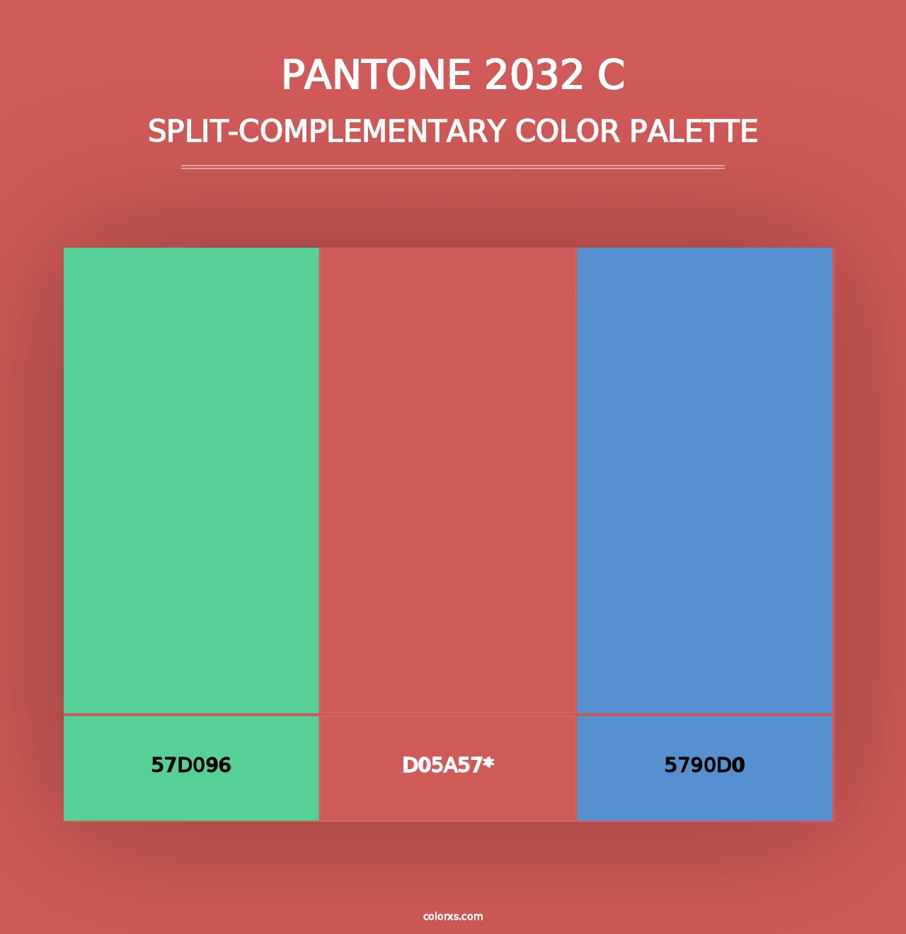 PANTONE 2032 C - Split-Complementary Color Palette