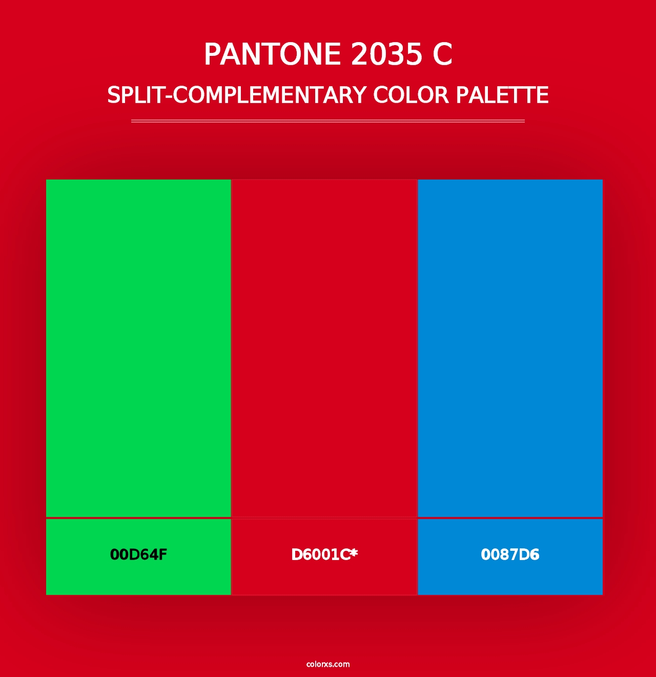 PANTONE 2035 C - Split-Complementary Color Palette