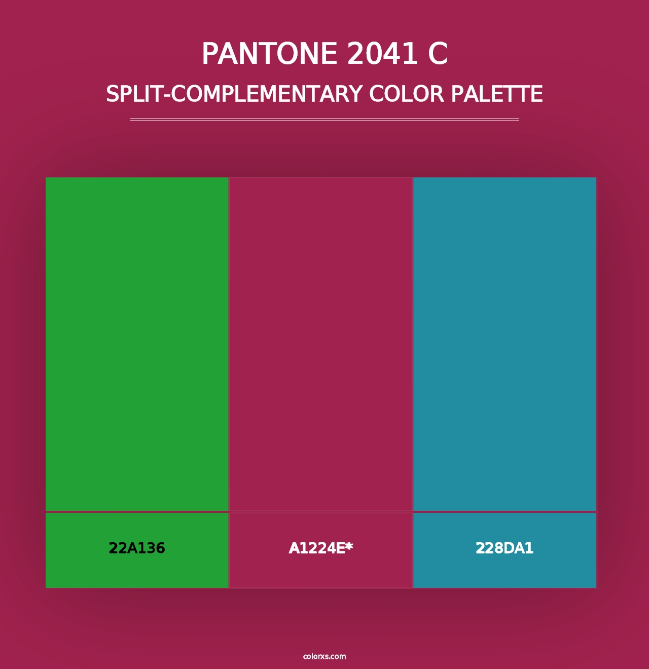 PANTONE 2041 C - Split-Complementary Color Palette