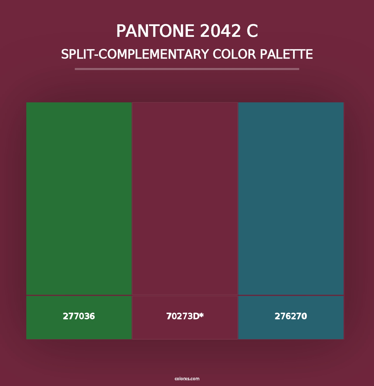 PANTONE 2042 C - Split-Complementary Color Palette