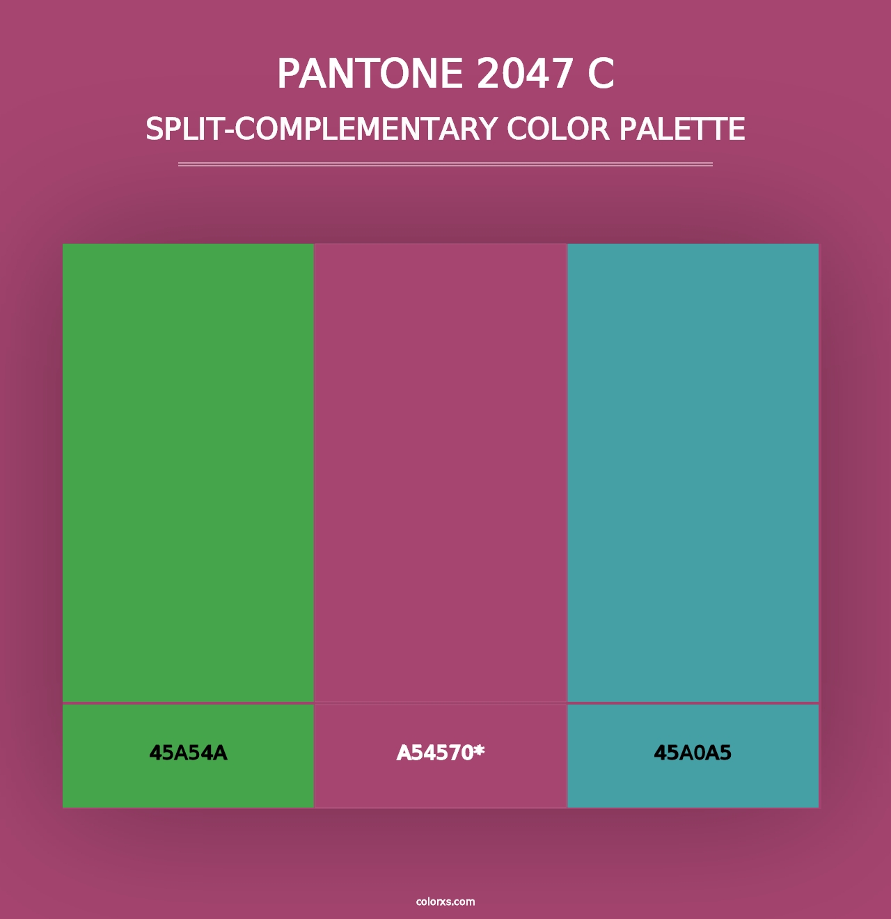 PANTONE 2047 C - Split-Complementary Color Palette