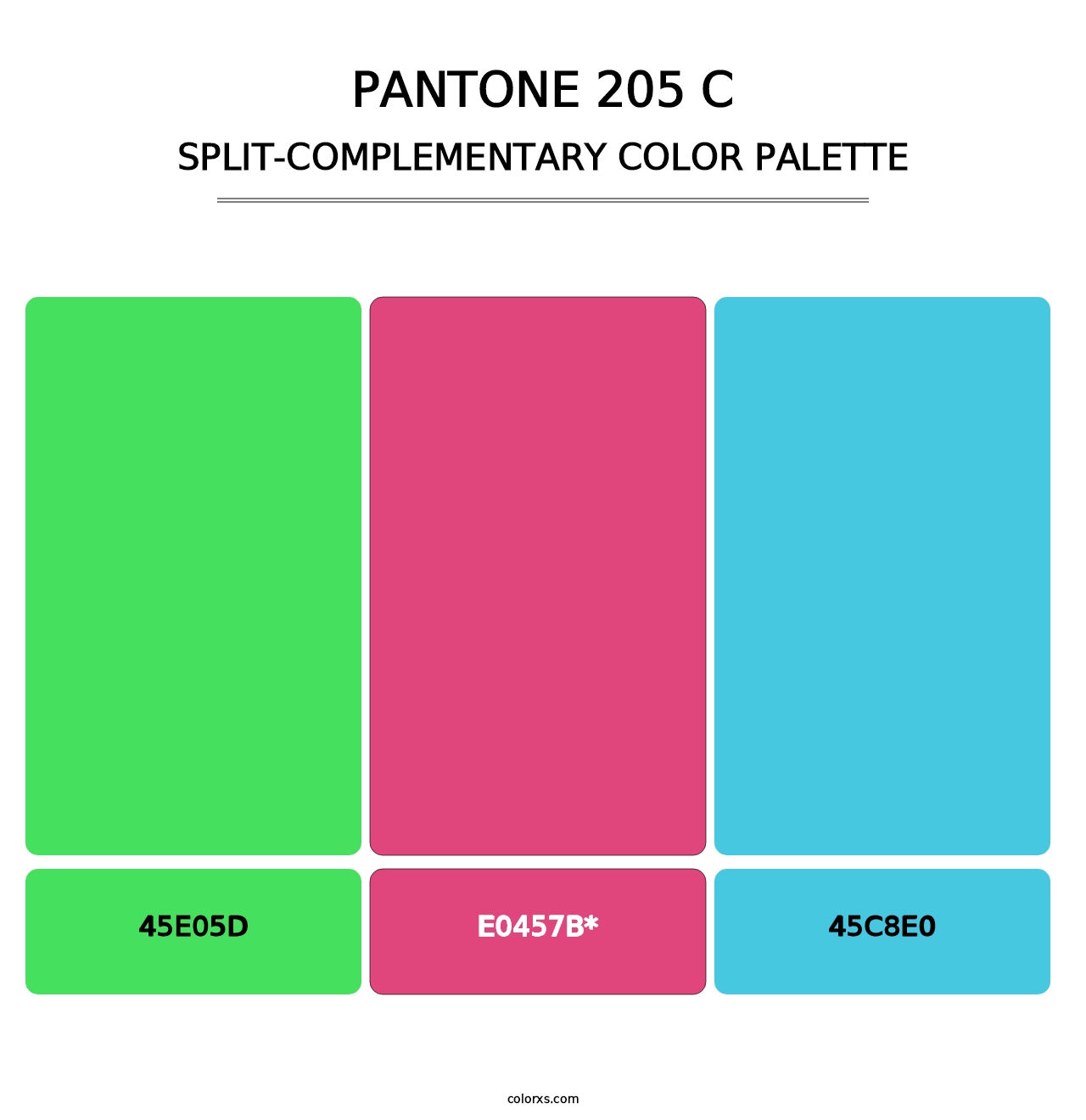 PANTONE 205 C - Split-Complementary Color Palette