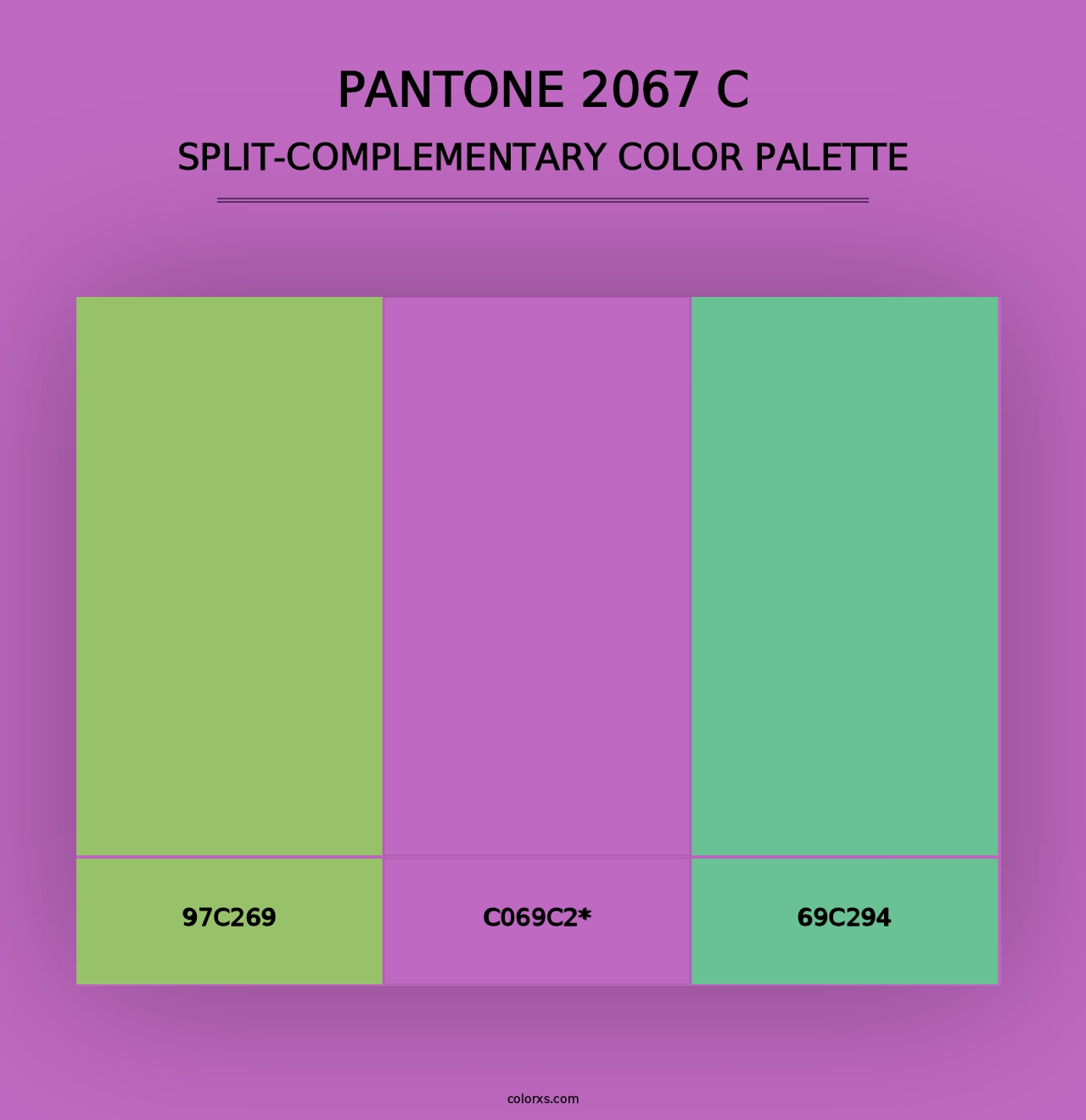 PANTONE 2067 C - Split-Complementary Color Palette