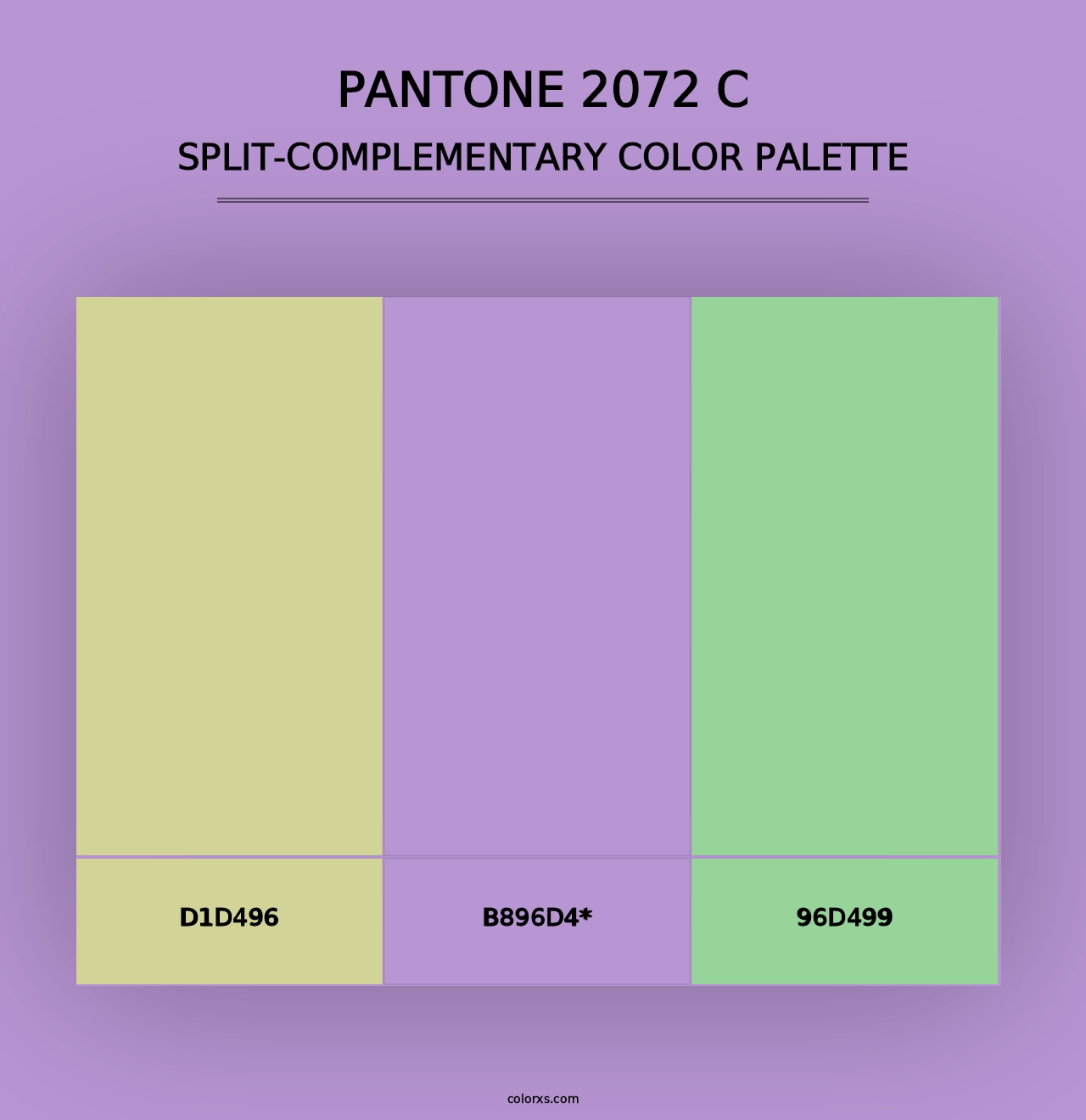 PANTONE 2072 C - Split-Complementary Color Palette