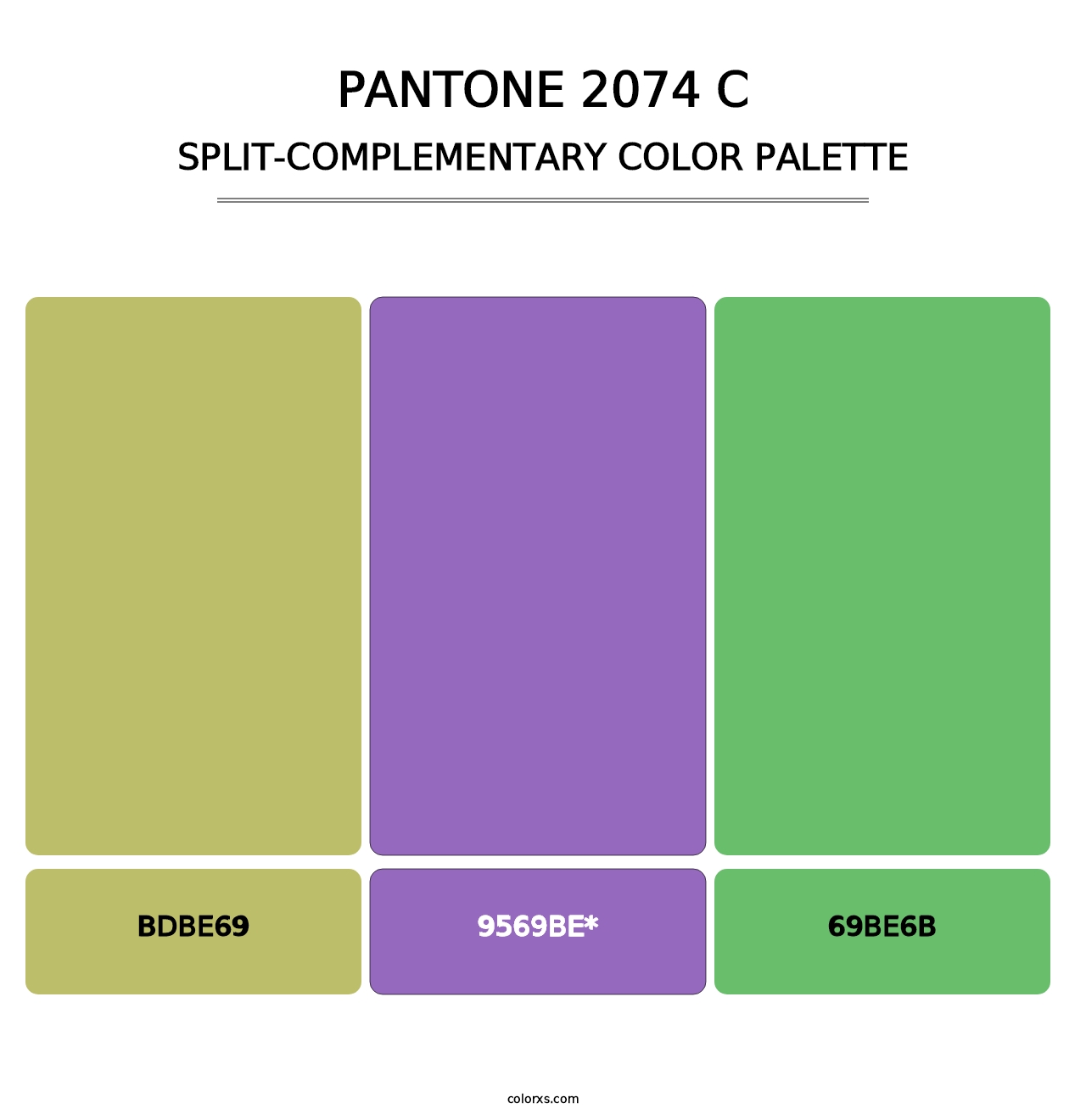 PANTONE 2074 C - Split-Complementary Color Palette