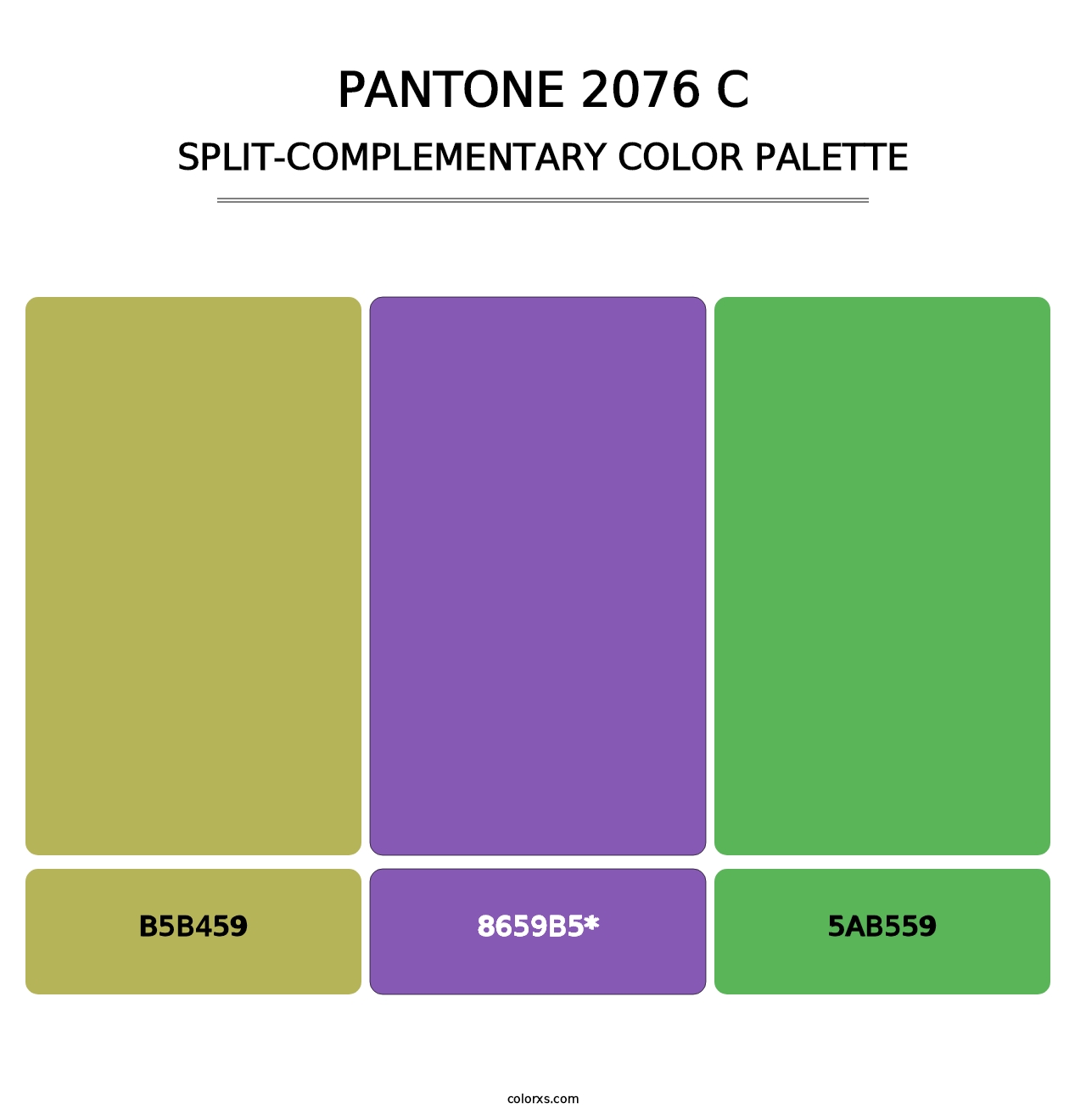 PANTONE 2076 C - Split-Complementary Color Palette