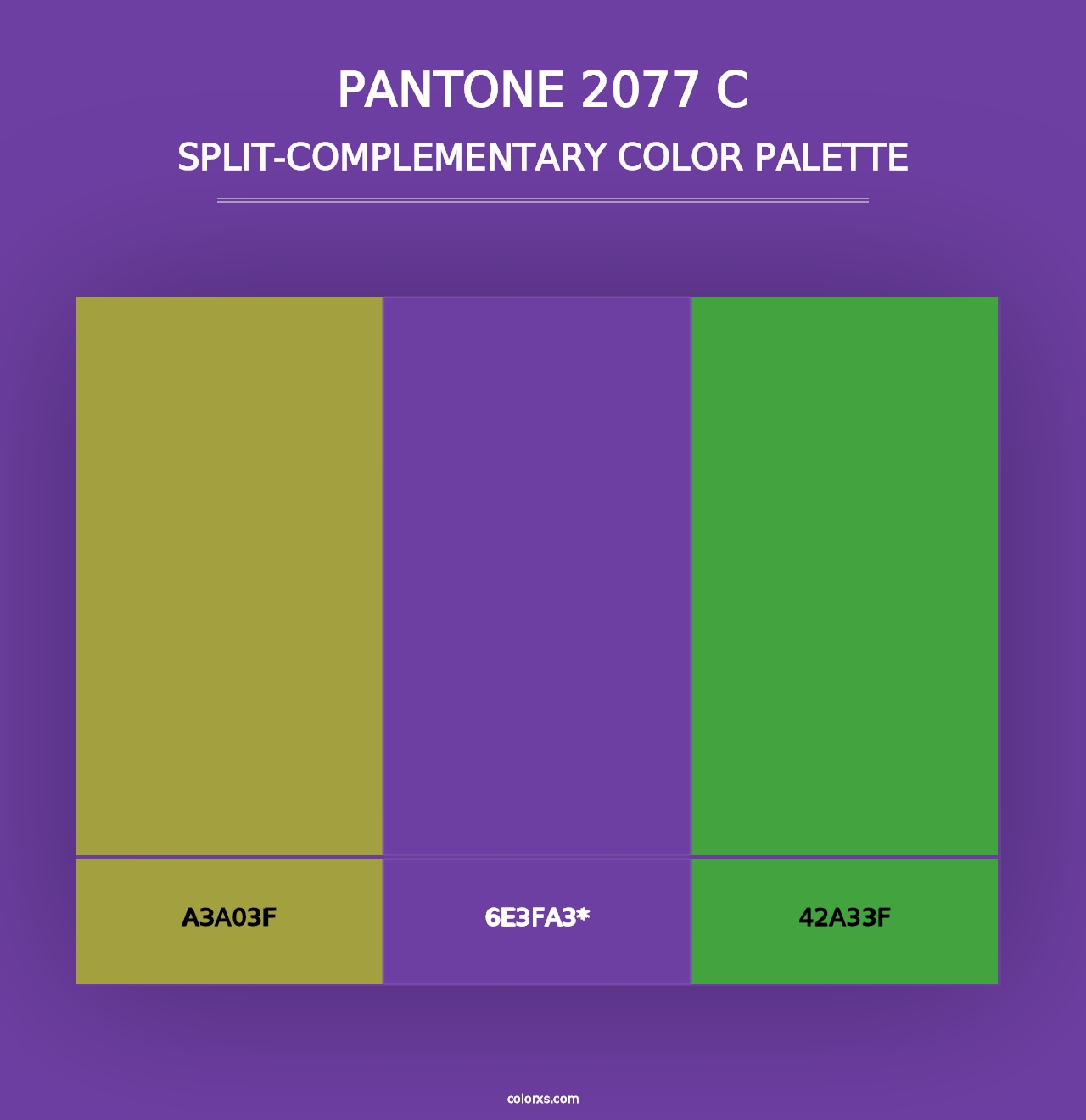 PANTONE 2077 C - Split-Complementary Color Palette