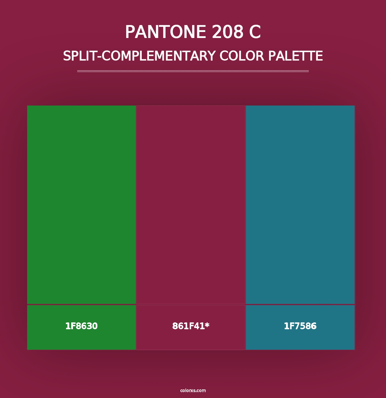 PANTONE 208 C - Split-Complementary Color Palette