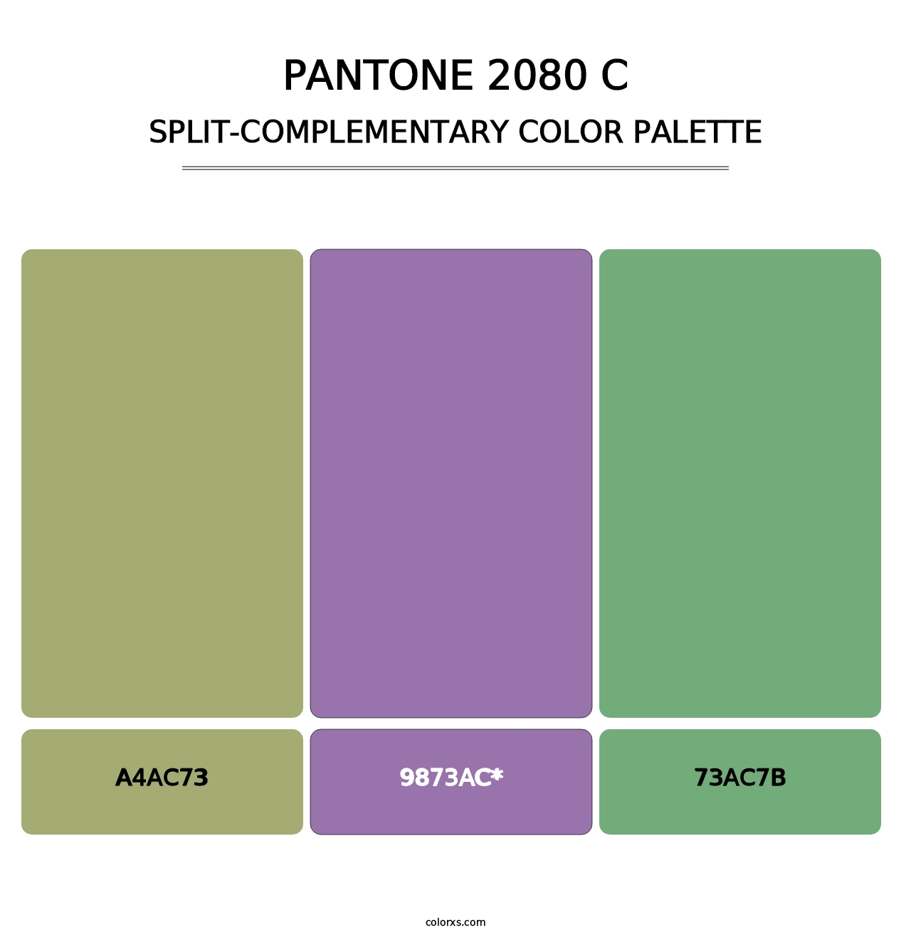 PANTONE 2080 C - Split-Complementary Color Palette