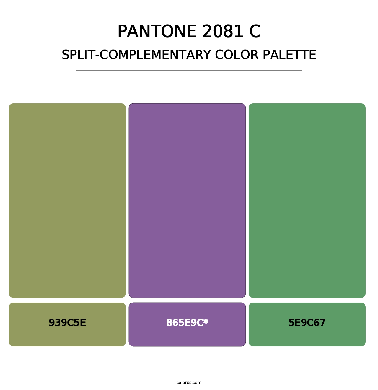 PANTONE 2081 C - Split-Complementary Color Palette