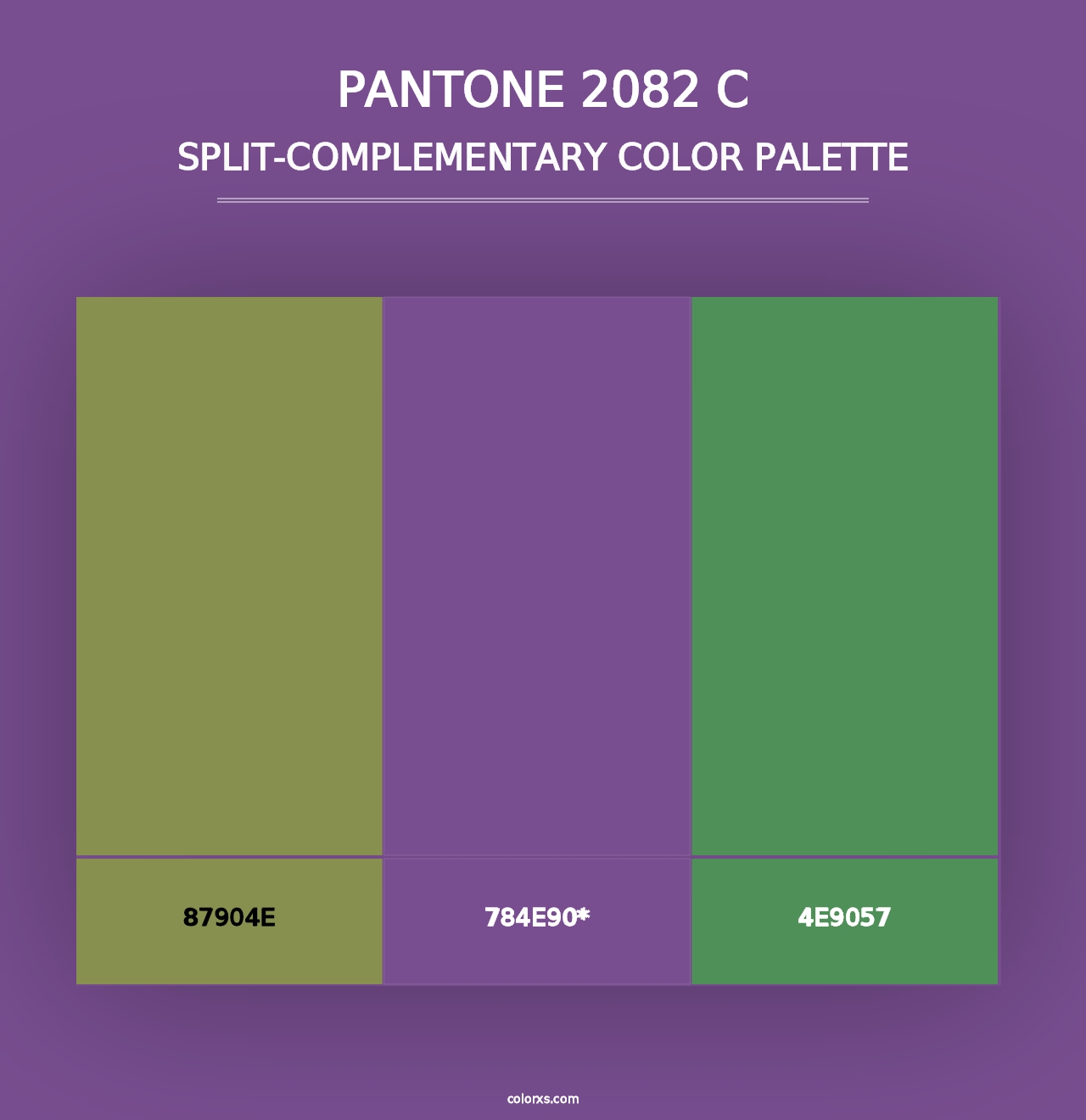 PANTONE 2082 C - Split-Complementary Color Palette