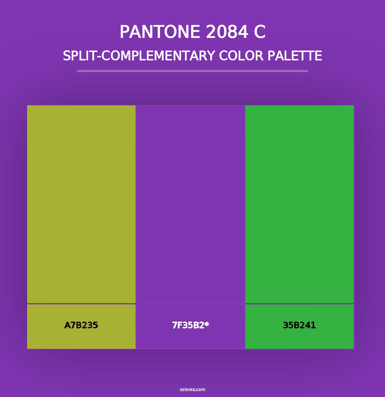 PANTONE 2084 C - Split-Complementary Color Palette