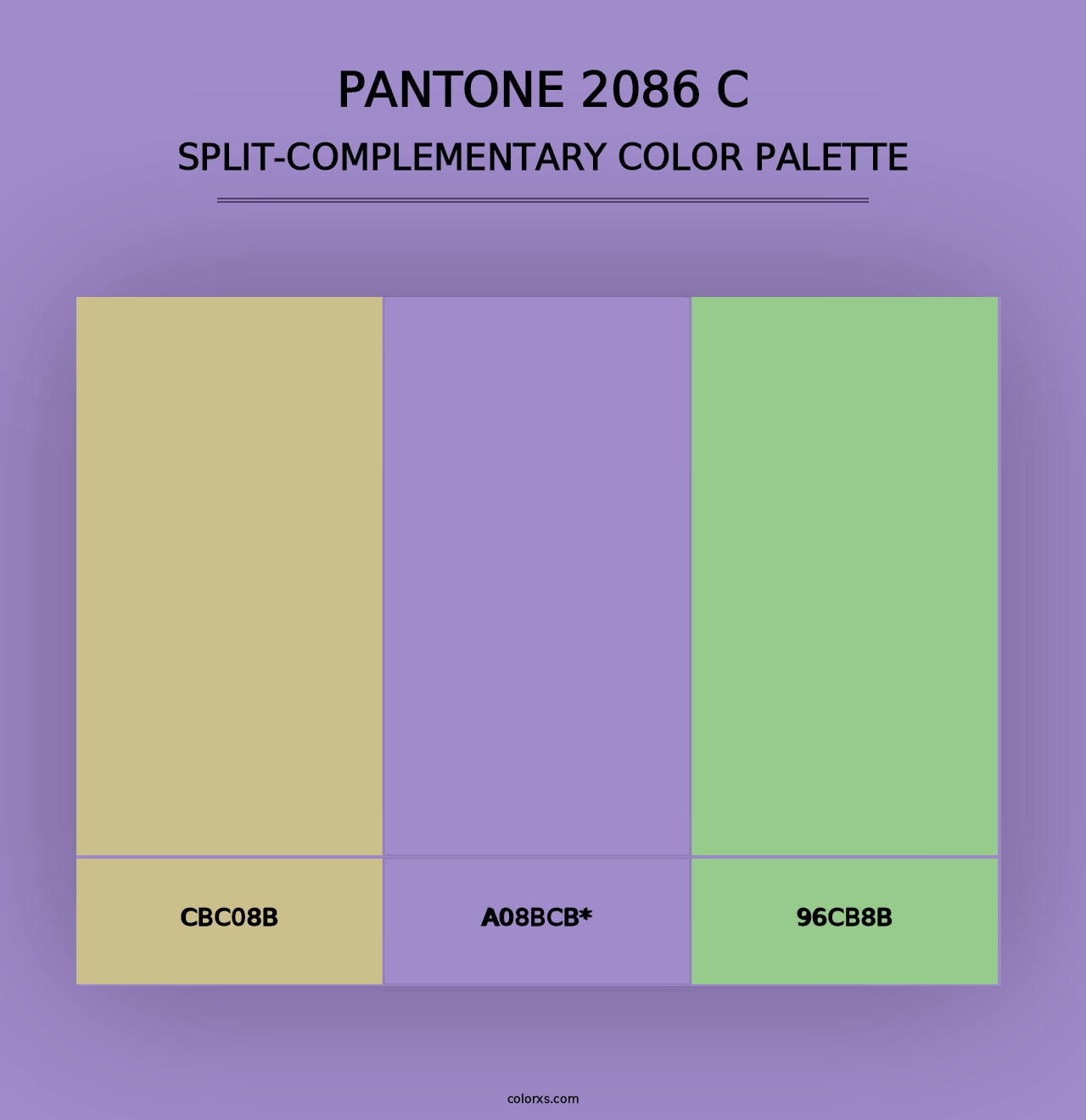 PANTONE 2086 C - Split-Complementary Color Palette