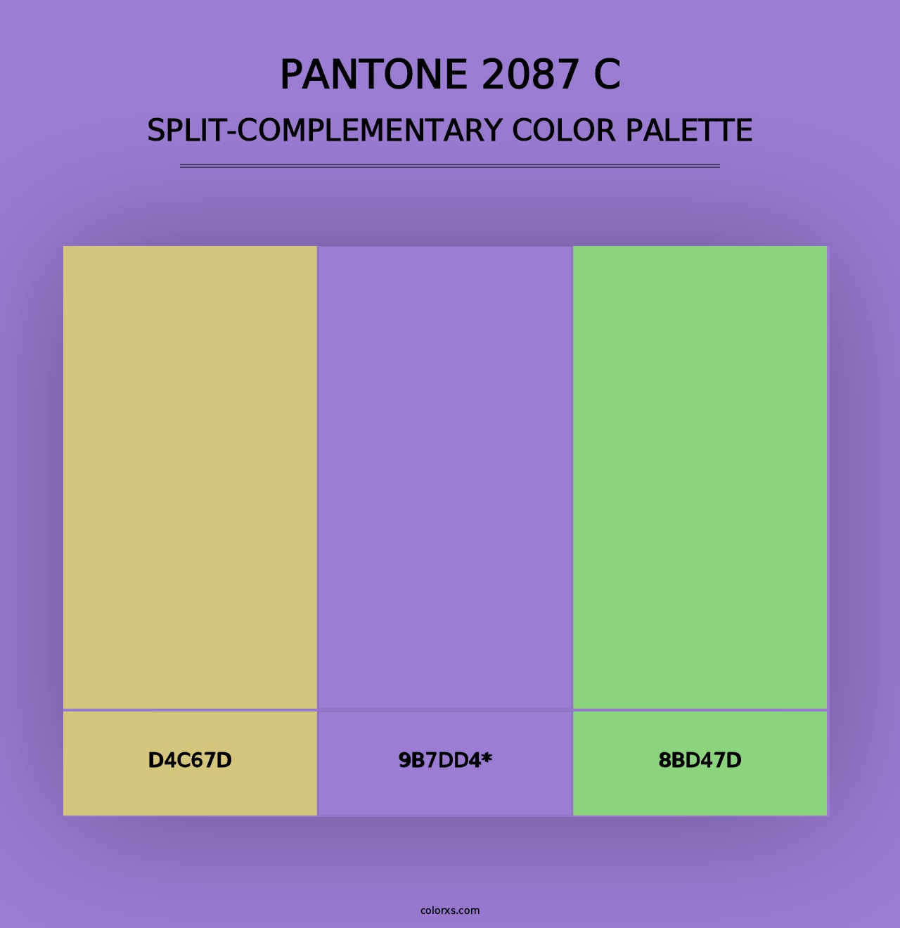 PANTONE 2087 C - Split-Complementary Color Palette