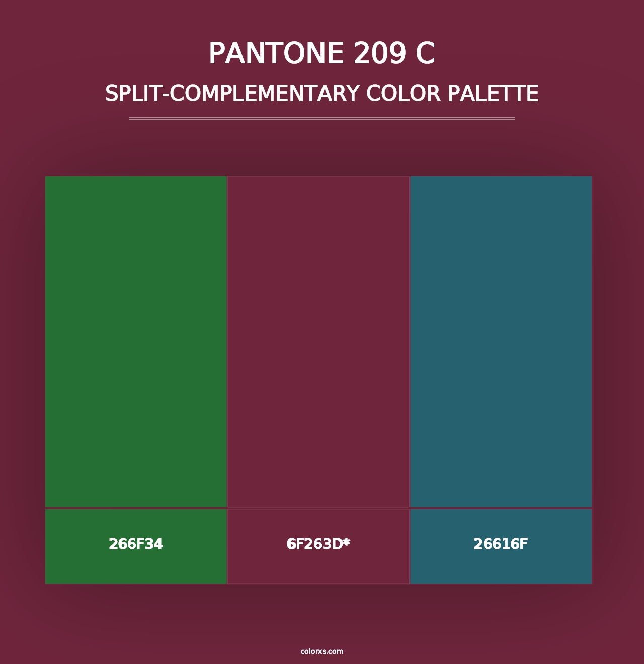 PANTONE 209 C - Split-Complementary Color Palette