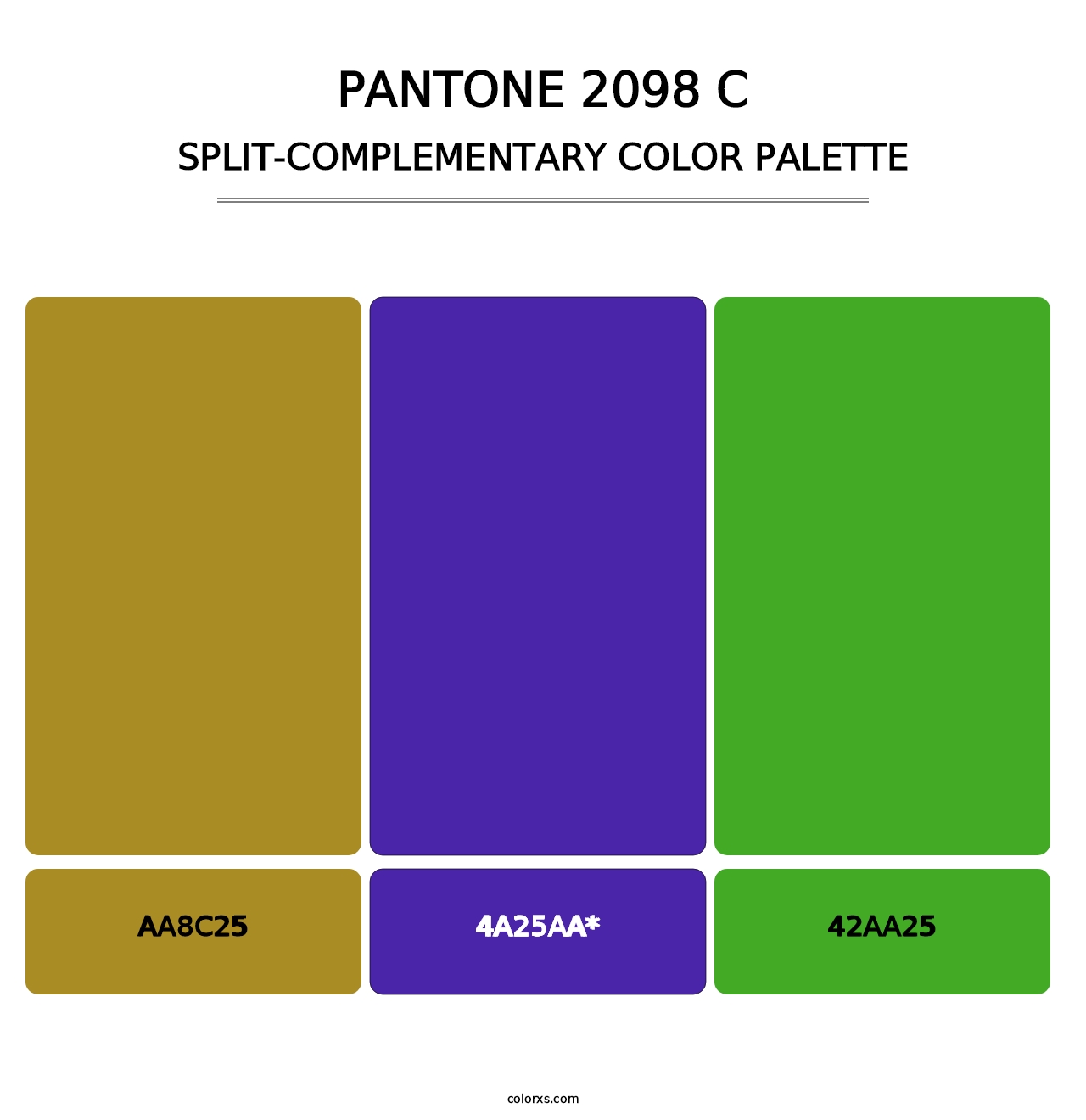 PANTONE 2098 C - Split-Complementary Color Palette