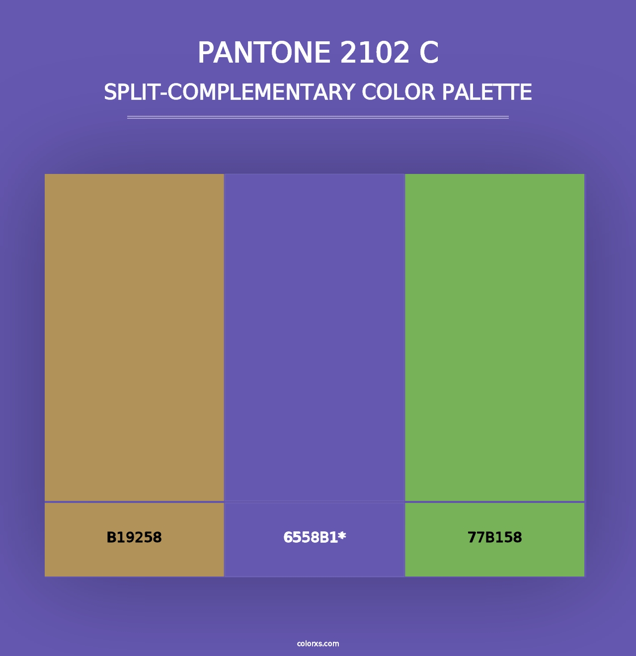 PANTONE 2102 C - Split-Complementary Color Palette