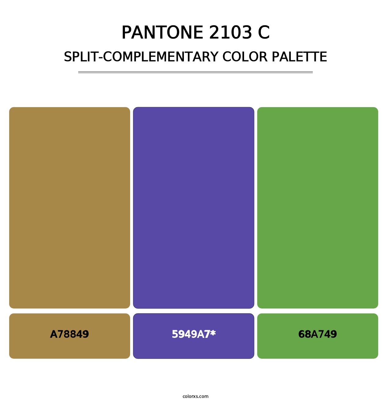 PANTONE 2103 C - Split-Complementary Color Palette