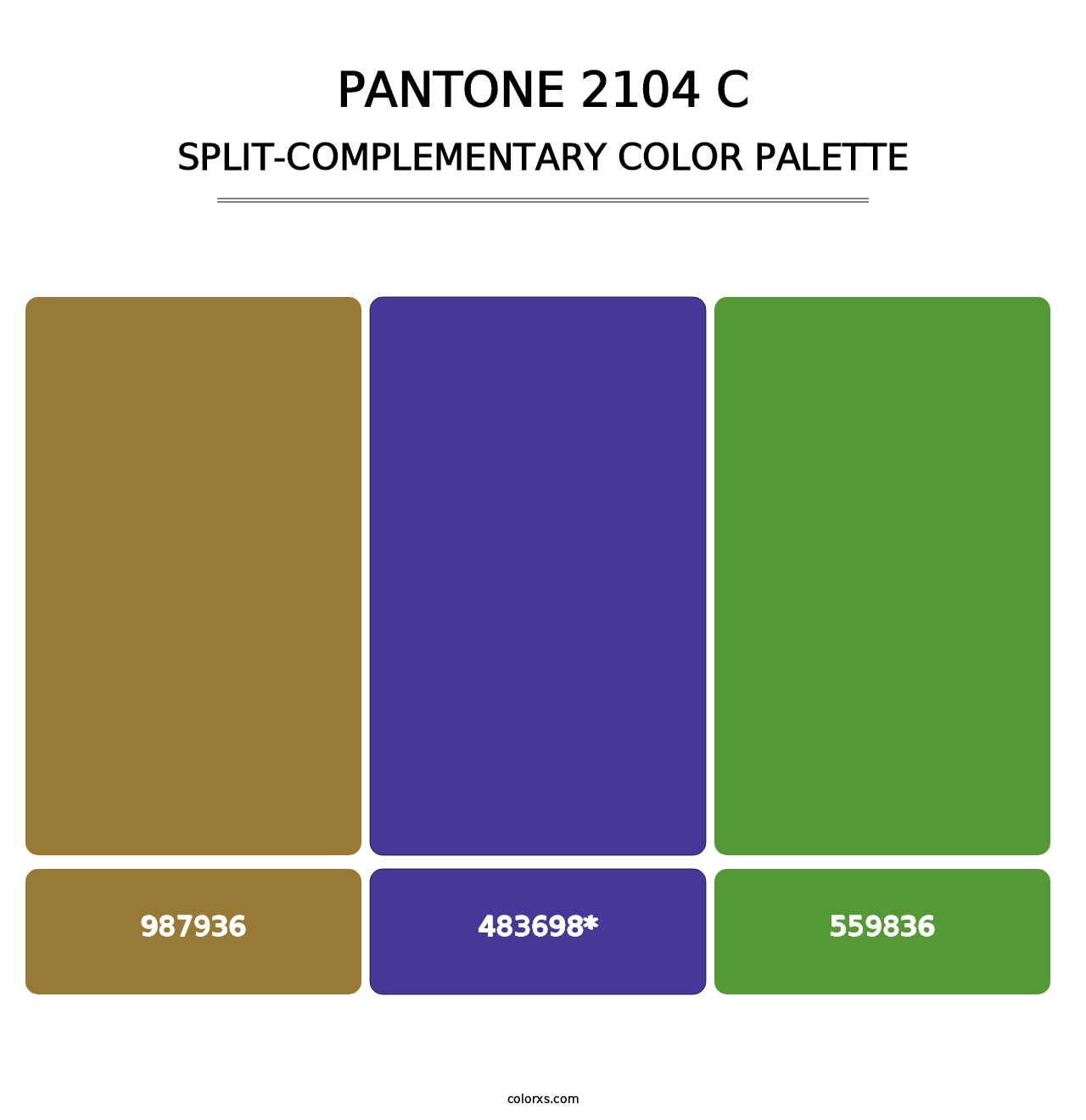 PANTONE 2104 C - Split-Complementary Color Palette