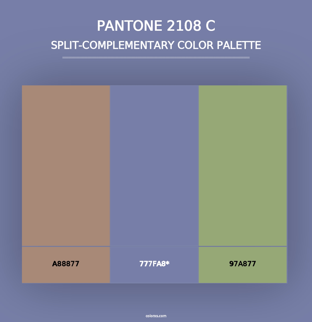 PANTONE 2108 C - Split-Complementary Color Palette