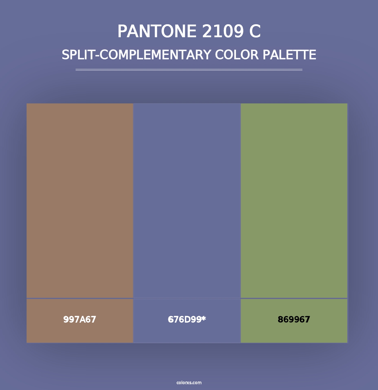 PANTONE 2109 C - Split-Complementary Color Palette