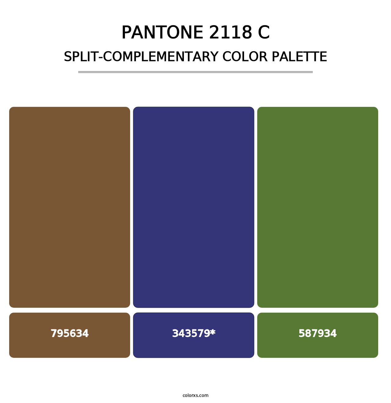 PANTONE 2118 C - Split-Complementary Color Palette