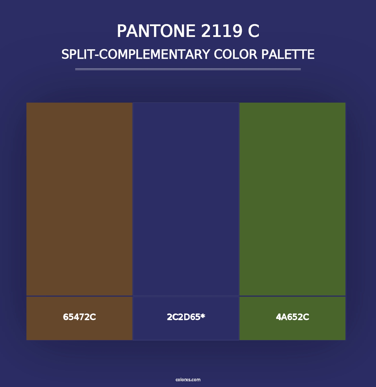 PANTONE 2119 C - Split-Complementary Color Palette