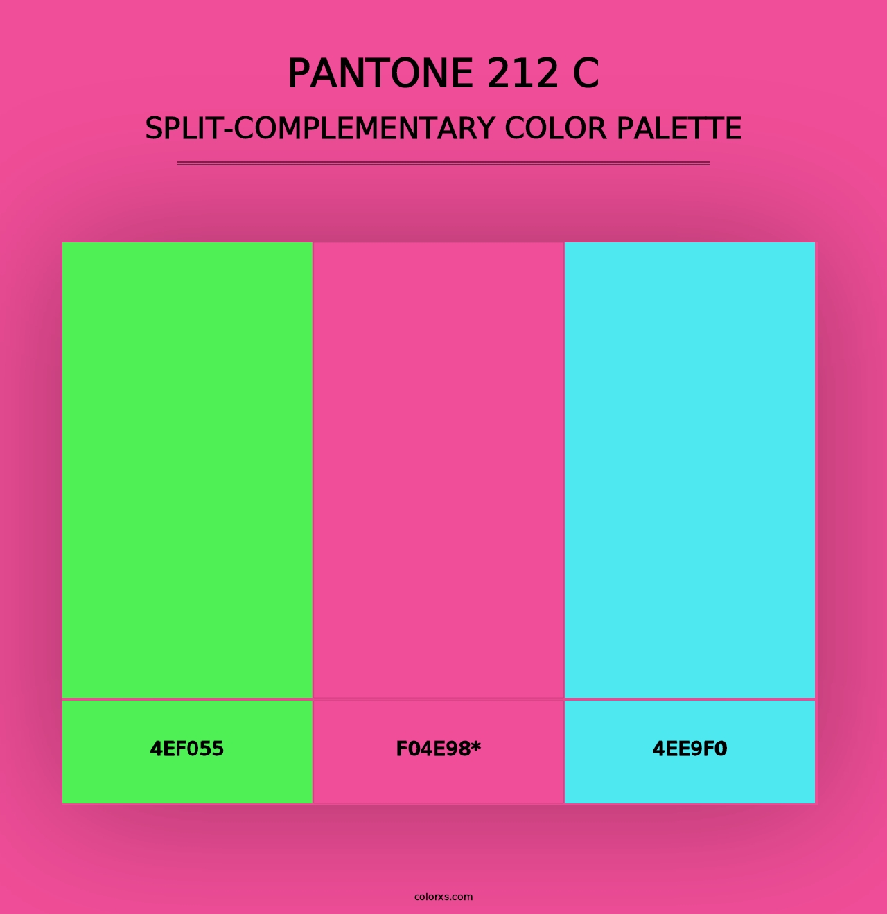 PANTONE 212 C - Split-Complementary Color Palette