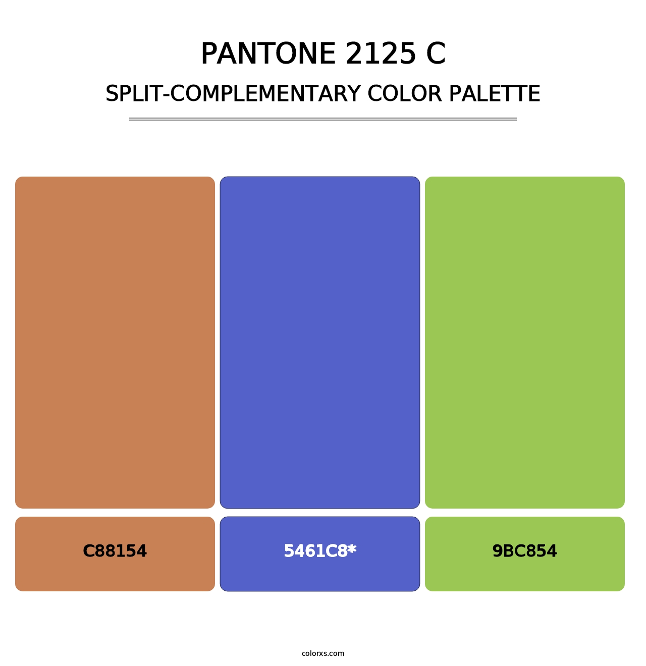 PANTONE 2125 C - Split-Complementary Color Palette