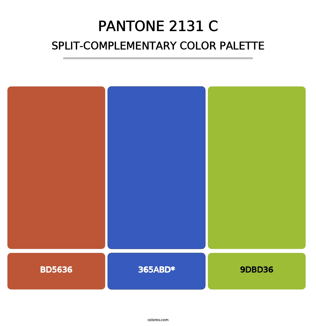 PANTONE 2131 C - Split-Complementary Color Palette