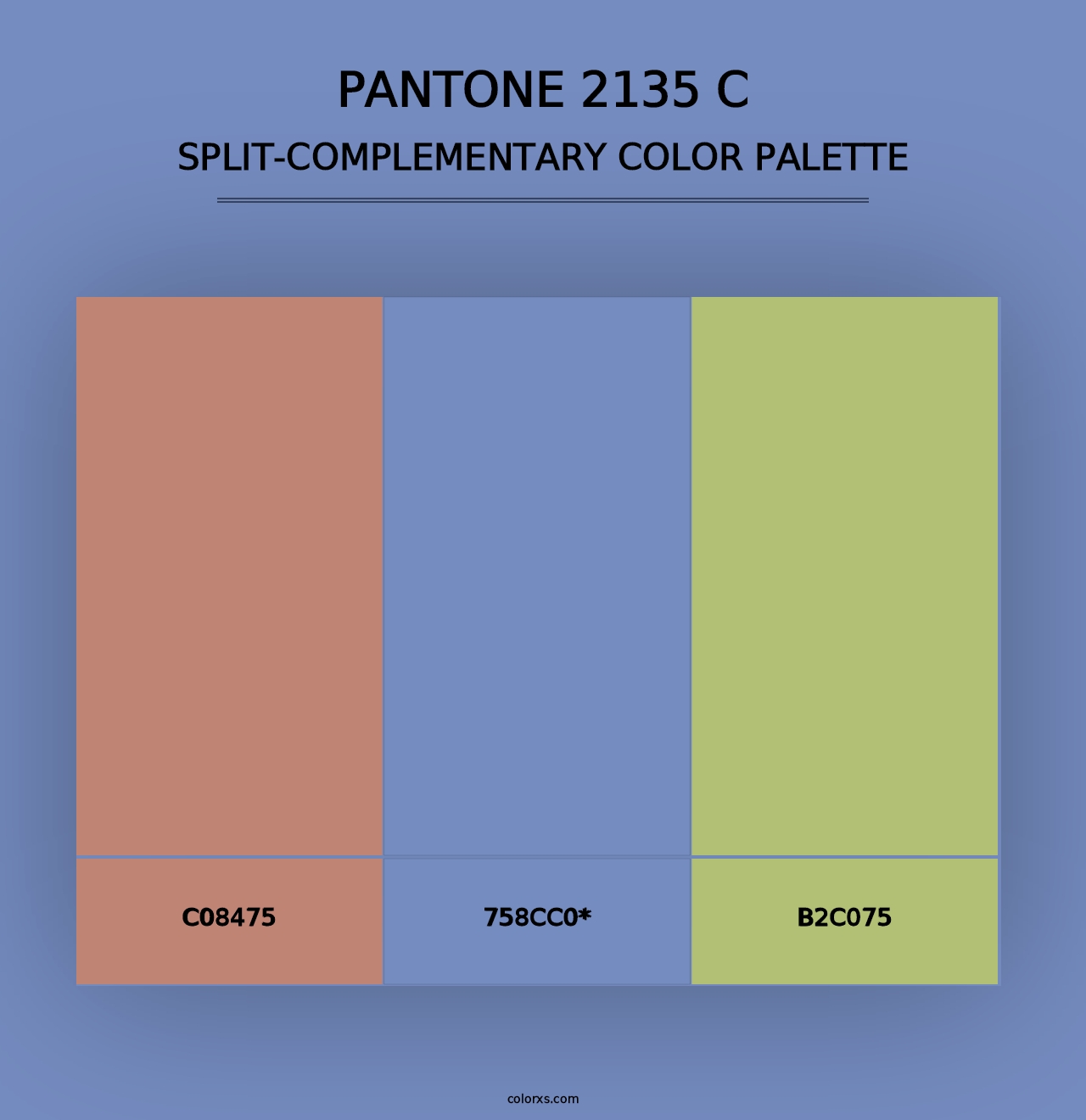 PANTONE 2135 C - Split-Complementary Color Palette