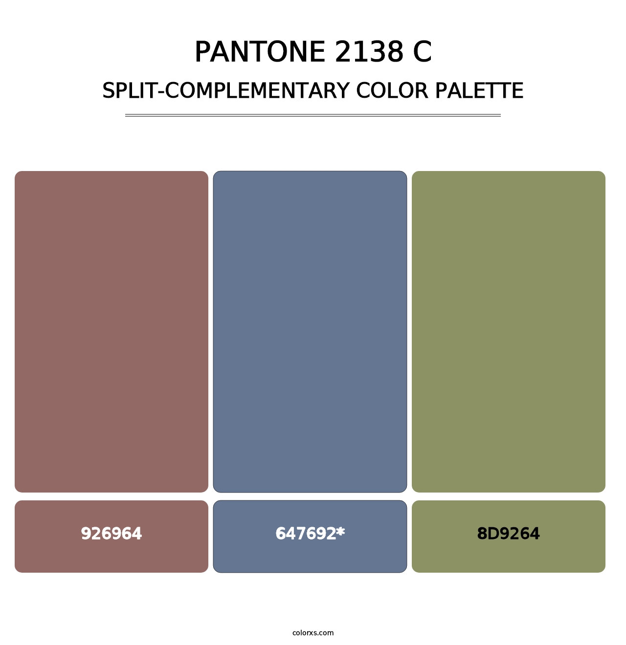 PANTONE 2138 C - Split-Complementary Color Palette