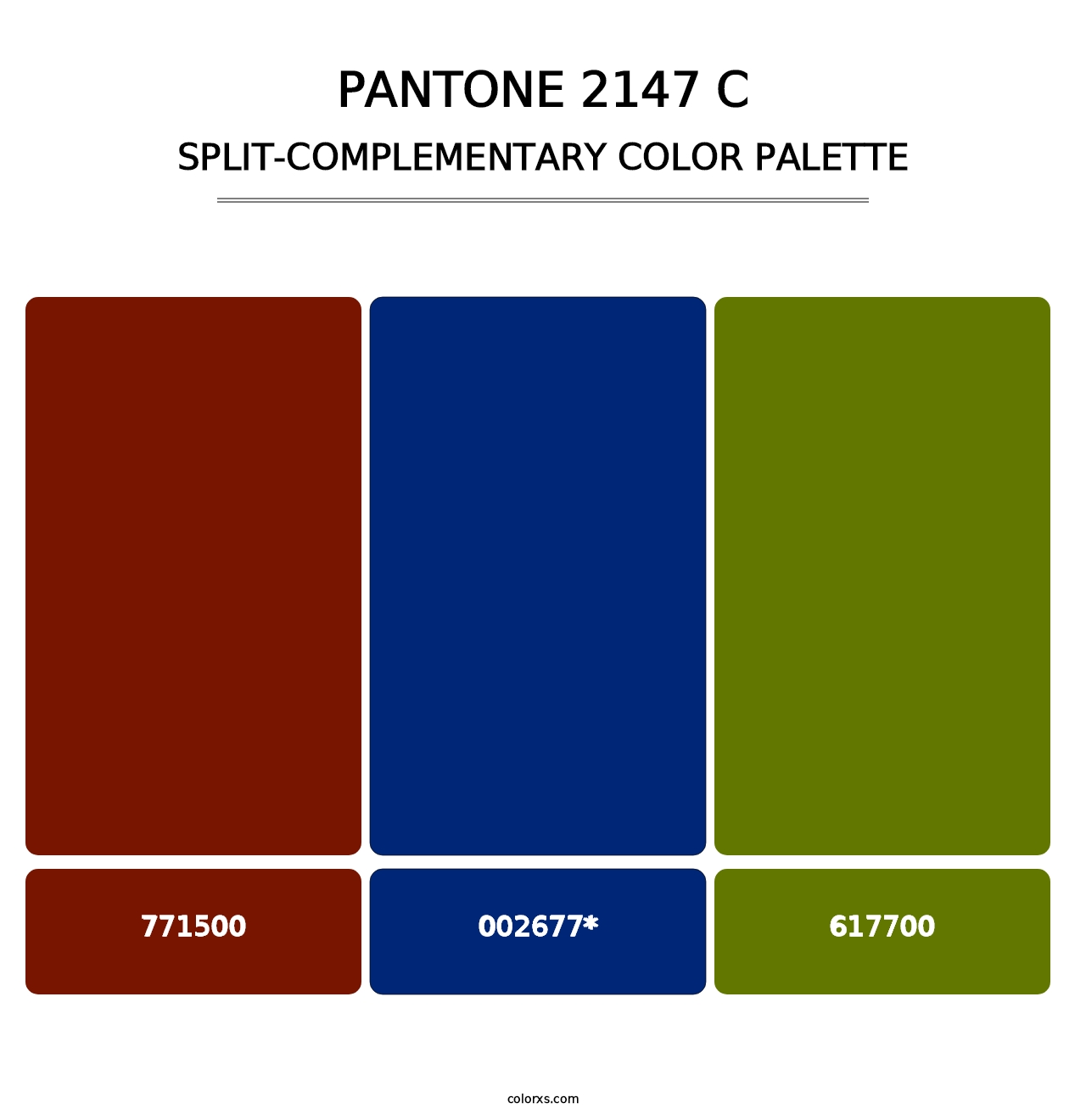 PANTONE 2147 C - Split-Complementary Color Palette