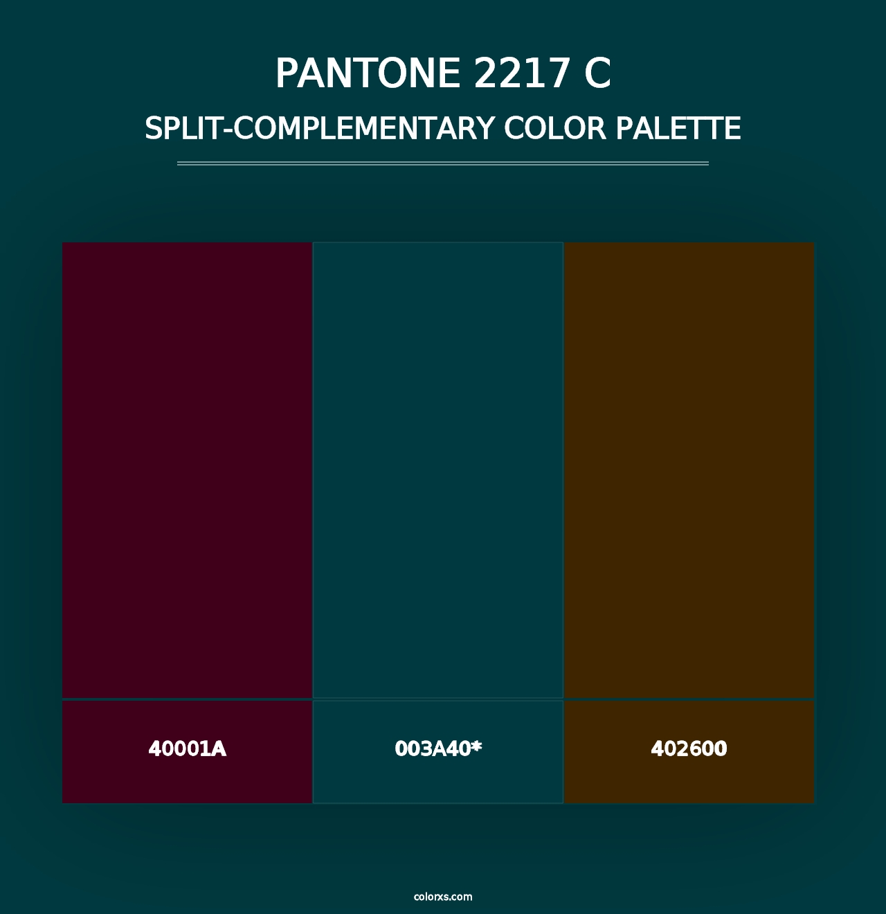 PANTONE 2217 C - Split-Complementary Color Palette