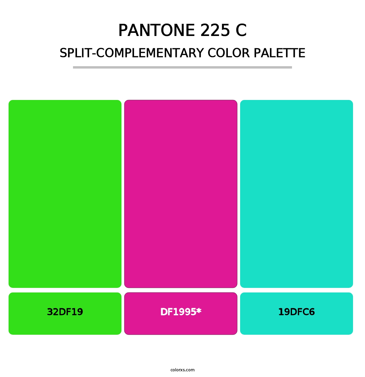 PANTONE 225 C - Split-Complementary Color Palette