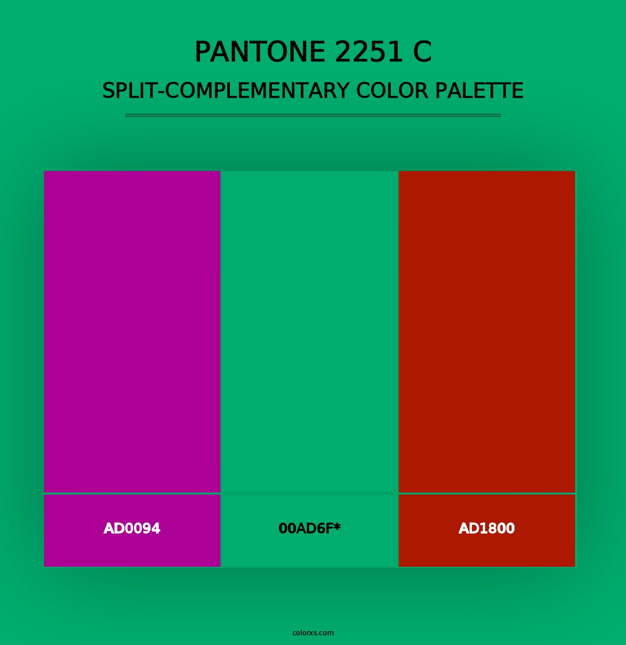 PANTONE 2251 C - Split-Complementary Color Palette