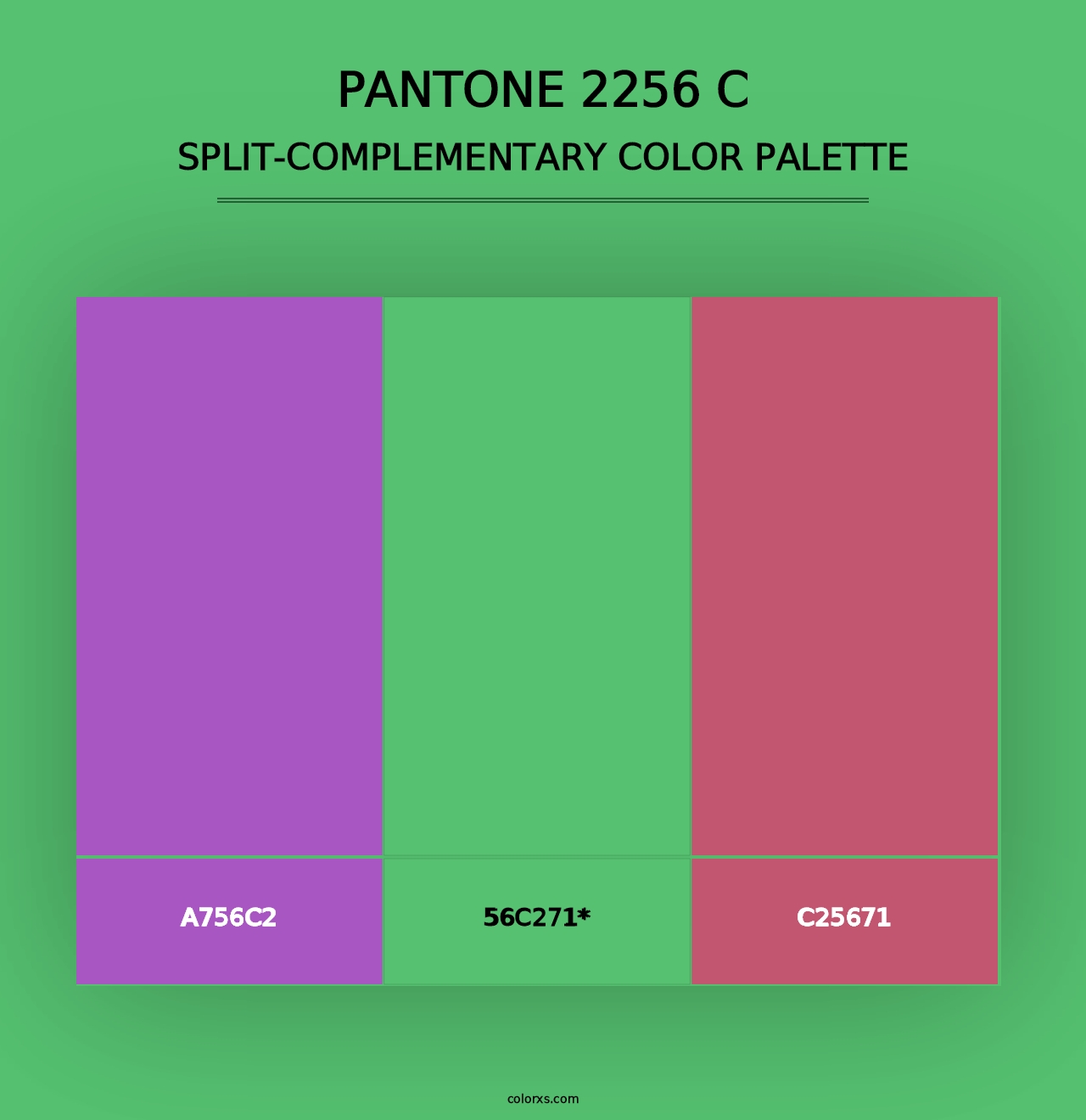 PANTONE 2256 C - Split-Complementary Color Palette