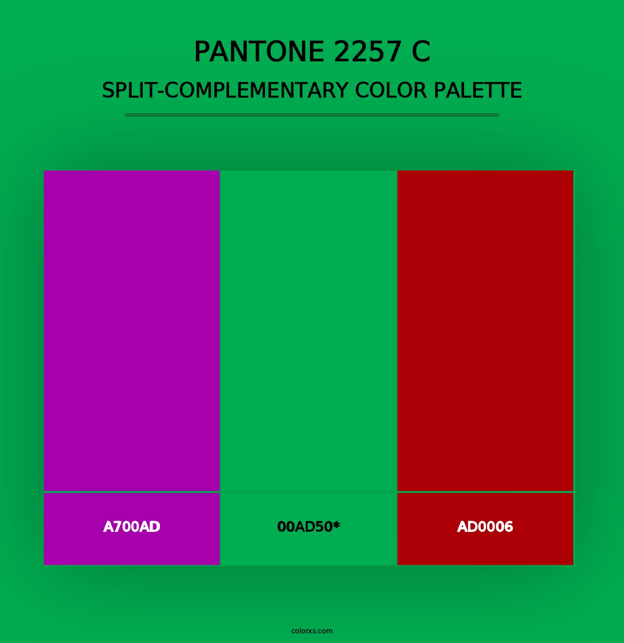 PANTONE 2257 C - Split-Complementary Color Palette