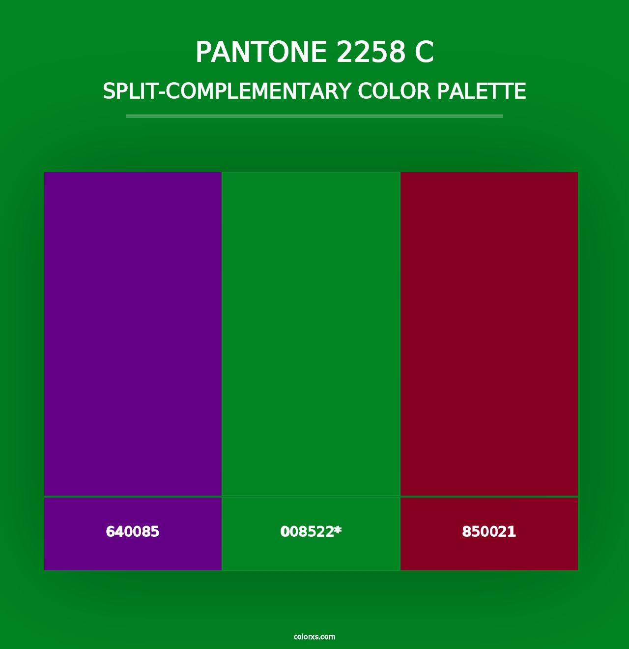 PANTONE 2258 C - Split-Complementary Color Palette