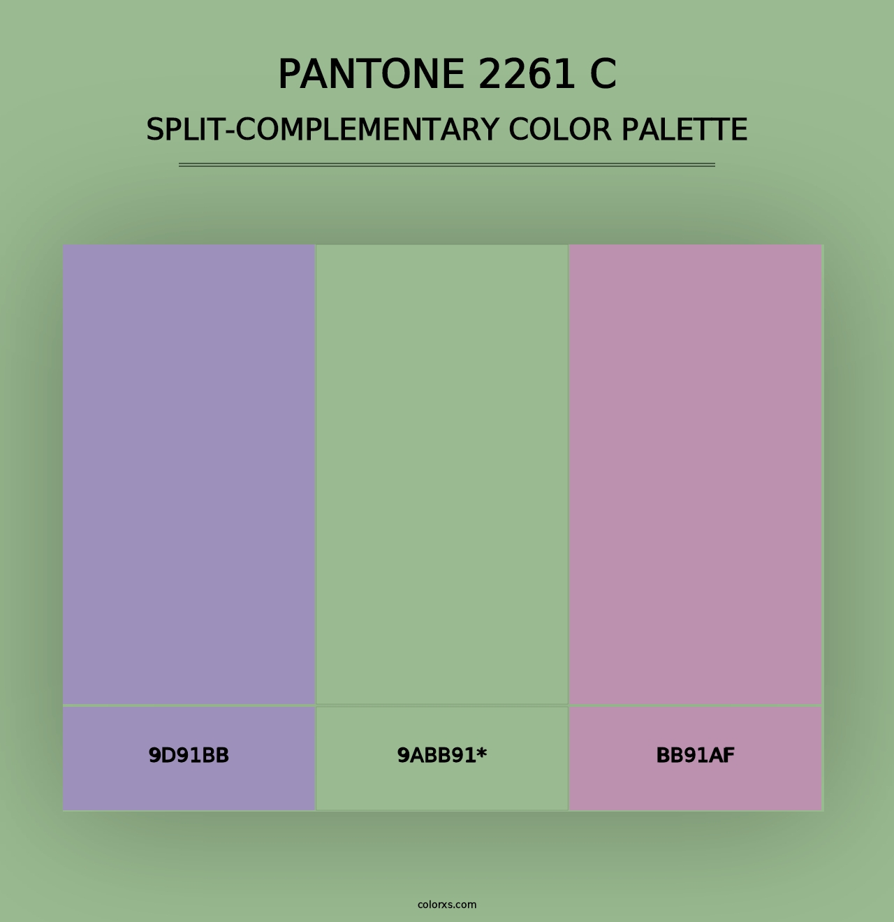 PANTONE 2261 C - Split-Complementary Color Palette