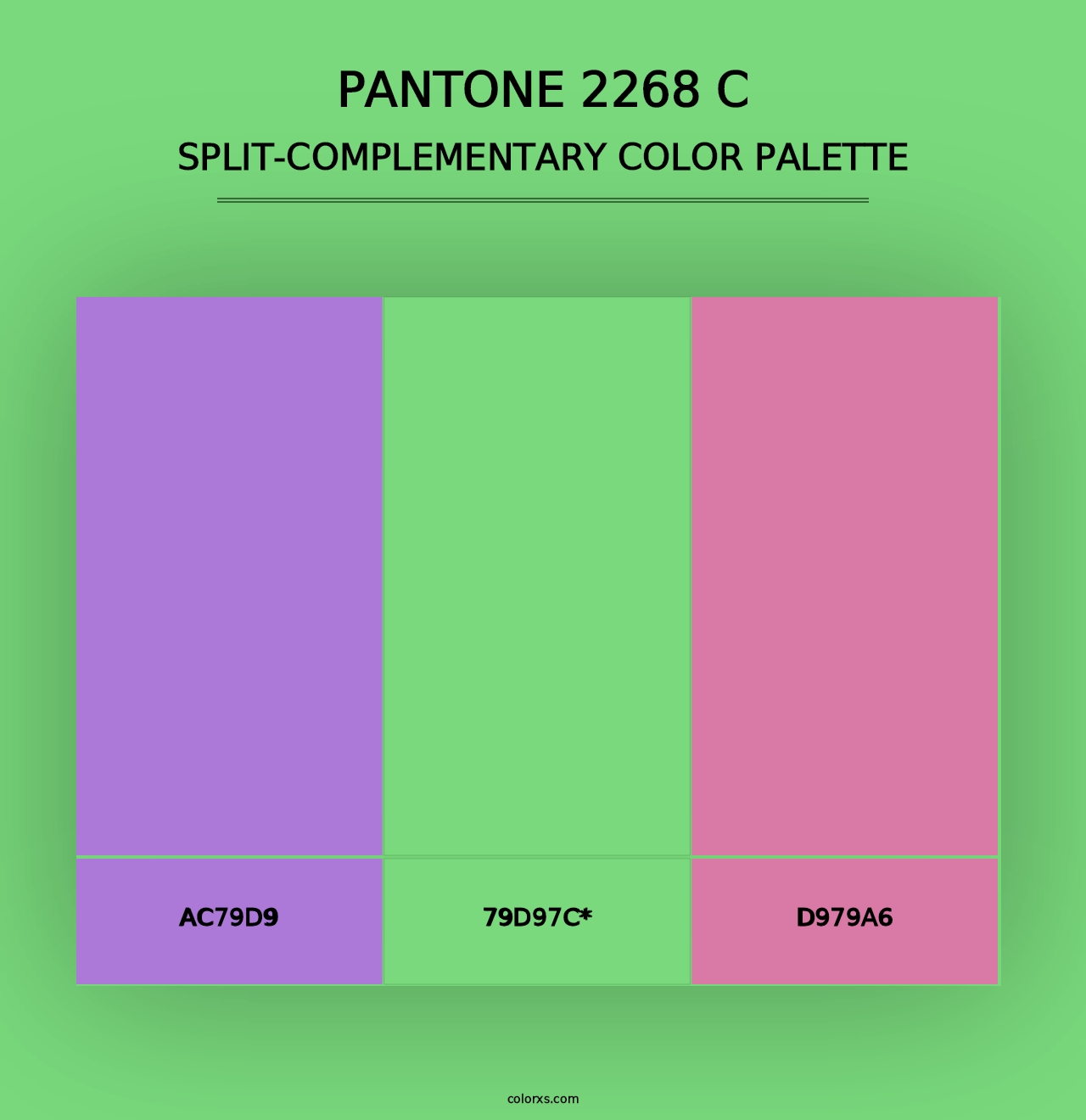 PANTONE 2268 C - Split-Complementary Color Palette