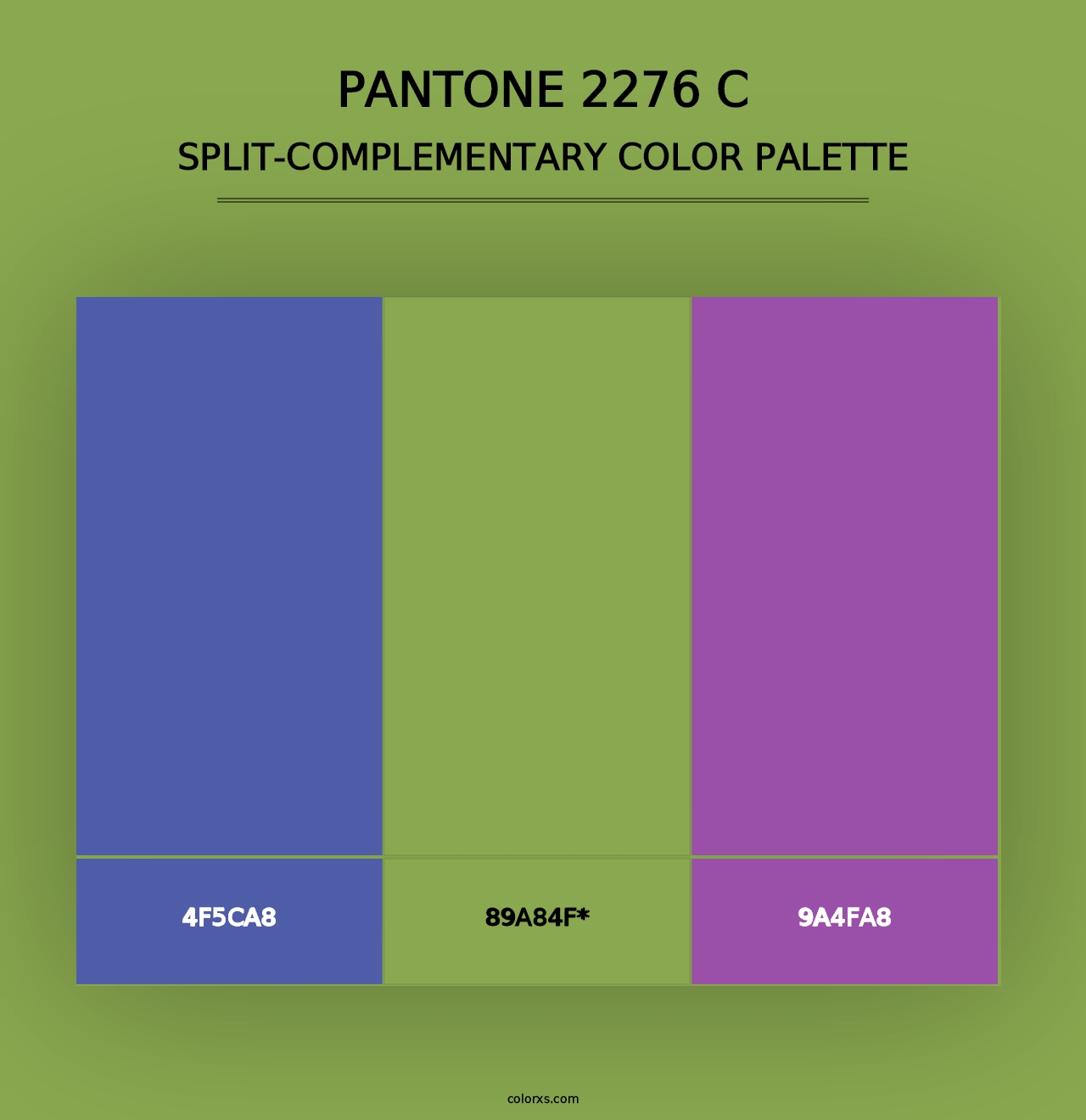 PANTONE 2276 C - Split-Complementary Color Palette