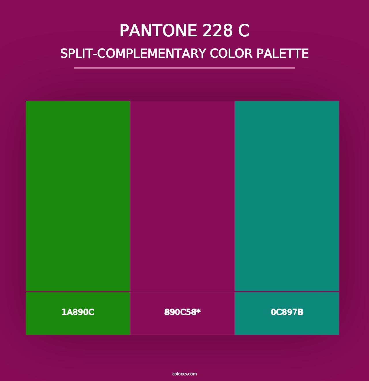 PANTONE 228 C - Split-Complementary Color Palette