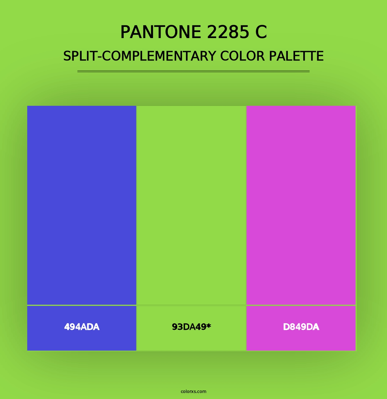 PANTONE 2285 C - Split-Complementary Color Palette