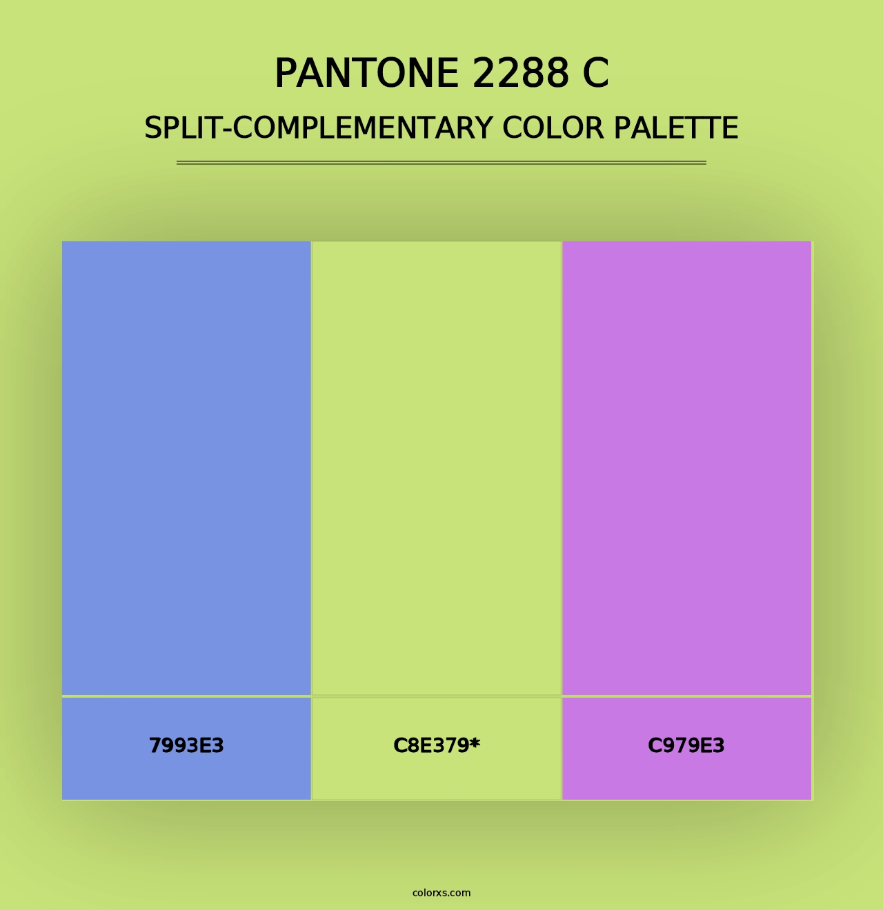 PANTONE 2288 C - Split-Complementary Color Palette