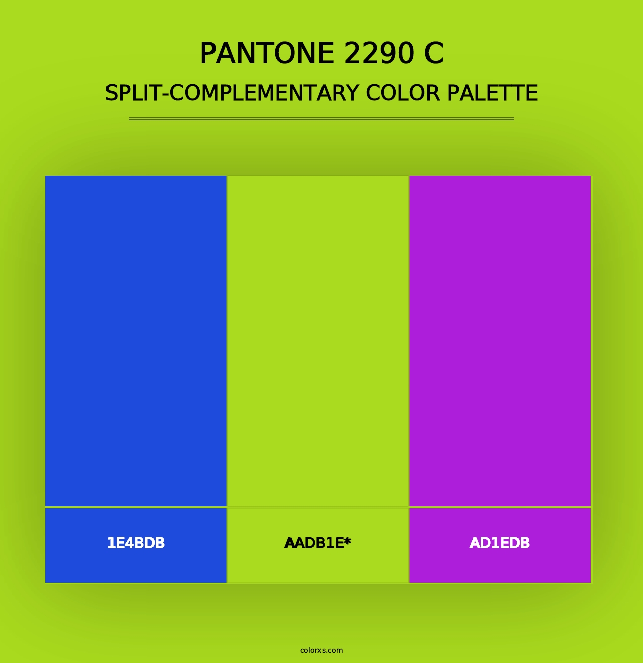 PANTONE 2290 C - Split-Complementary Color Palette