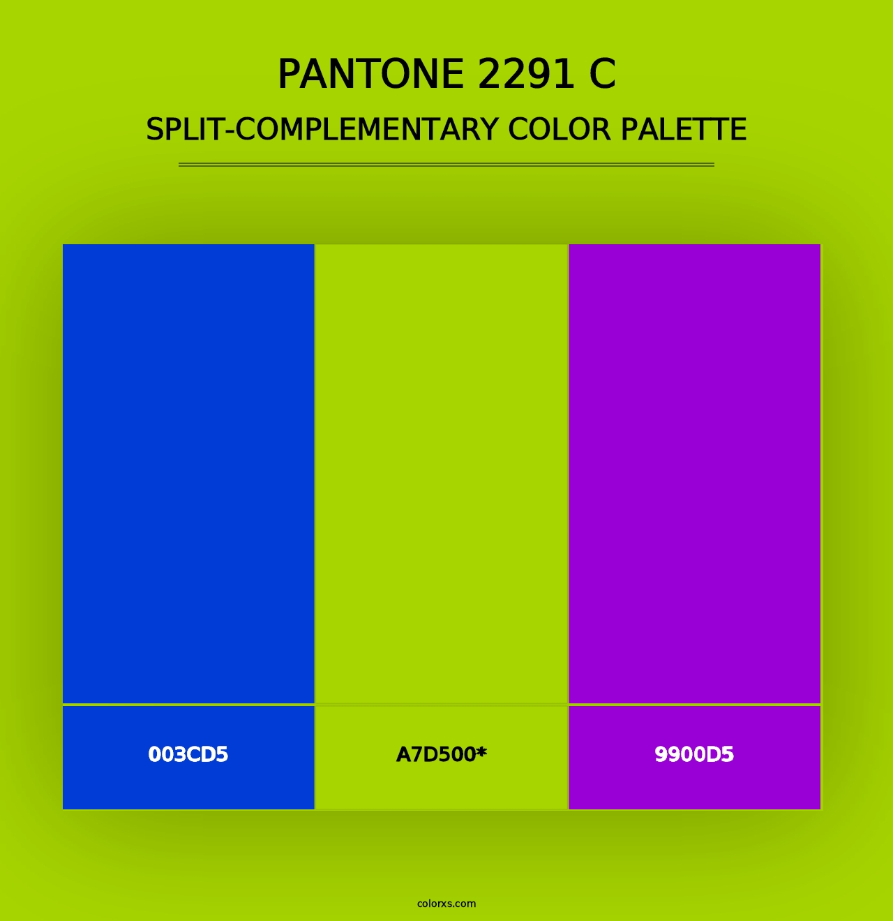 PANTONE 2291 C - Split-Complementary Color Palette