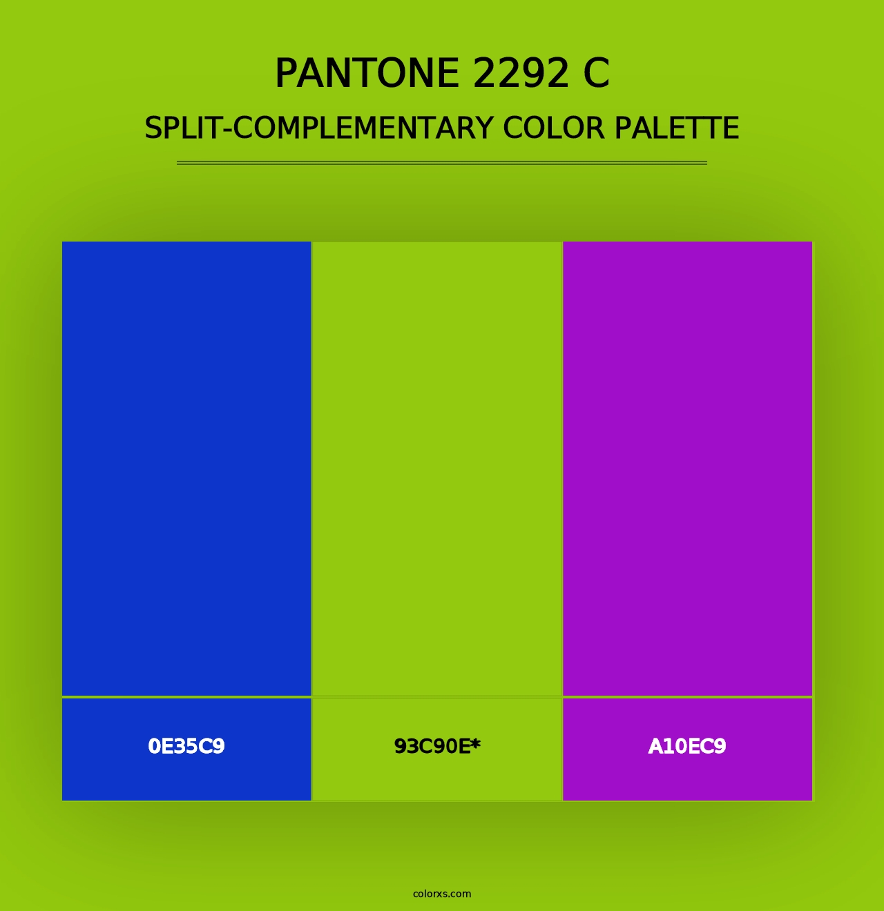 PANTONE 2292 C - Split-Complementary Color Palette